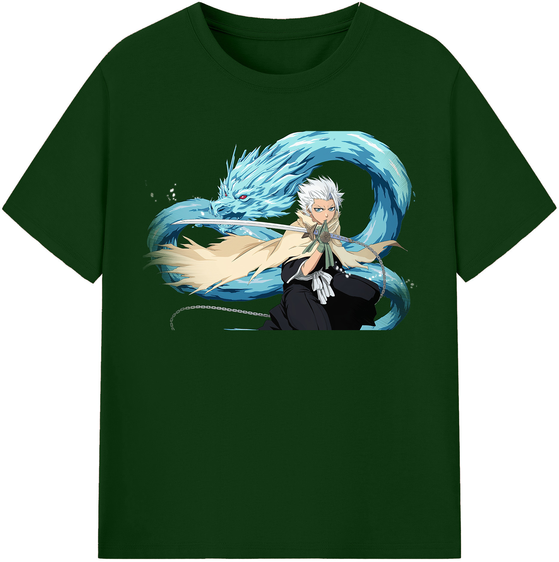 （画像用） ブリーチ 日番谷冬獅郎（ひつがや とうしろう） BLEACH Hitsugaya Toushirou 綿100％半袖Tシャツ（フロントプリント）